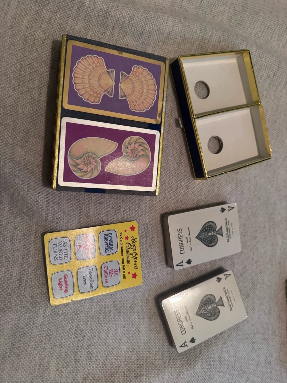 Vintage Playing Cards Congress Double Deck Sea Shells Retro Sealed VNT Costal